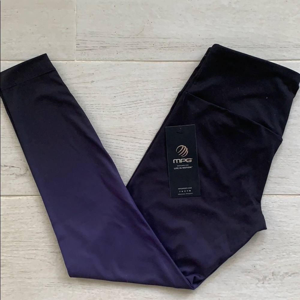 MPG sport leggings. High wasted purple/black ombre